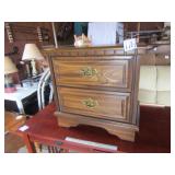 MID CENTURY 2 DRAWER NIGHT STAND -GOLD CREST