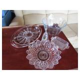 4 PIECES GLASSWARE ;BELL