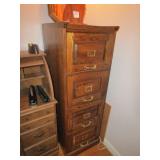 4 DRAWER OAK FILING CABINET