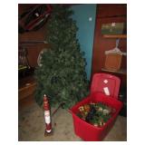 6 FT CHRISTMAS TREE ; TOTE FULL CHRISTMAS DECOR;
