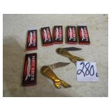 6- NOS FANCY KNIFE 'LADY BOOT COKE 5 CENT '