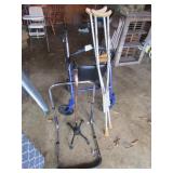 HANDICAP WALKER W/ WHEELS & BRAKES ; MORE