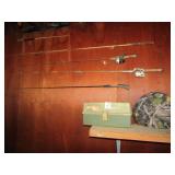 5- FISHING RODS ;TACKLE BOX; MORE
