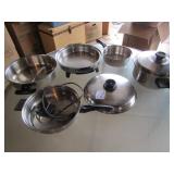 ELECTRIC SKILLET; POTS & PANS - 6 PIECES