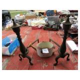 CAST IRON FIRE PLACE DOGS