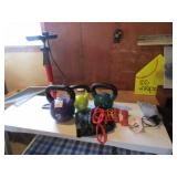 EXCERCISE WEIGHTS; AIR PUMP; MORE