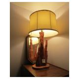 MID CENTURY DRIFT WOOD LAMP ; MIRROR