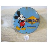 COLLECTIBLE 12' PORCELAIN SUNOCO OIL / MICKEY