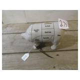 COLLECTIBLE PIG CUT OF MEAT PIG -PORCELAIN 9'