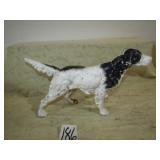 COLLECTIBLE CAST IRON BLACK /WHITE 14' POINTER DOG