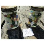 2- PINT JARS OF COLLECTIBLE MARBLES