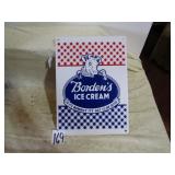 BORDEN ICE CREAM METAL SIGN 101/2 X14 1/2'