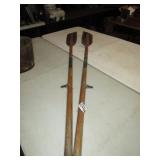 PAIR OF WOOD BOAT ORRS ,65' LONG