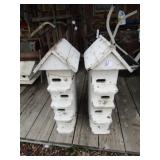 2 VINTAGE WOOD PURPLE MARTIN HOUSES 34' TALL