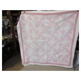 VINTAGE H S HAWAIIAN STYLE QUILT 67' X 67'