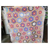 VINTAGE HAND STITCHED GRANDMA'S FLOWER GARDEN