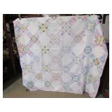 VINTAGE H S IRISH CHAIN QUILT 76' X84'  SHOWS A