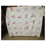 VINTAGE HAND STITCHED LEMOYNE STAR QUILT 68' X 72'