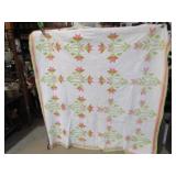 VINTAGE H S CARLORINIA LILLY QUILT  68' X 84'