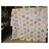 VINTAGE HAND STITCHED GRANDMA'S FLOWER GARDEN
