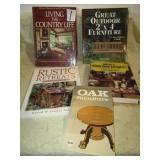 5- COUNTRY BOOKS - ANTIQUE FURNITURE ,RUSTIC
