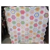VINTAGE HANS STITCHED GRANDMA'S FLOWER GARDEN