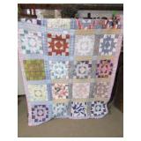 VINTAGE MULTI COLOR QUILT -- 64' X80'