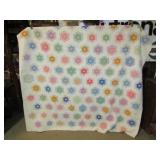 VINTAGE H S  GRANDMA'S FLOWER GARDEN QUILT 80' X84
