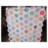 VINTAGE HAND STITCHED GRANDMA'S FLOWER GARDEN
