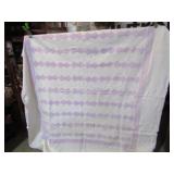 VINTAGE LAVENDER& WHITE BOWTIE QUILT  77' X82'