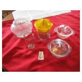 2- 4' FIRE KING BAKEWARE DISHES ; MORE