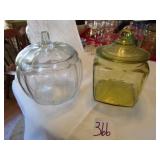 YELLOW DEPRESSION COOKIE JAR ; PUMPKIN CLEAR