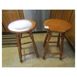 2- WOOD STOOLS ,24' TALL