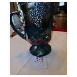 11' CARNIVAL GLASS GRAPE PATTERN PITCHER