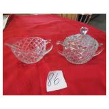 ANCHOR HOCKING WAFFLE PATTERN CREAMER / SUGAR