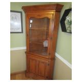 TELL CITY CORNER CHINA CABINET W/ LIGHTS ,33' WIDE