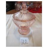 OPEN ROSE MAYFAIR PINK DEPRESION CANDY DISH 7'