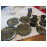 LITTLE RED RIDING HOOD CHILD'S TINWARE DISHES