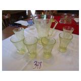 8' YELLOW DEPRESSION FLORENTINE PITCHER W/
