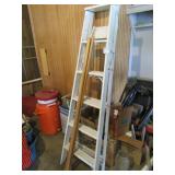 WOOD STEP LADDER ; E NEW SHOVEL HANDLES