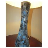 BLUE CRACKLE GLASS LAMP