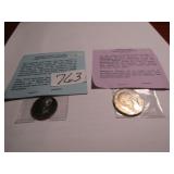 1972 EISENHOWER DOLLAR ; 1965 KENNEDY HALF DOLLAR