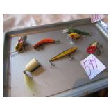 6- WOOD VINTAGE FISHING LURES