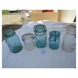 5- VINTAGE CANNING JARS