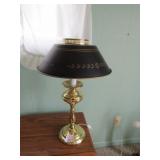 BRASS LAMP W/ TIN SHADE