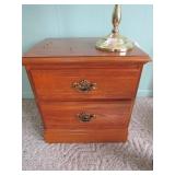 OAK 2 DRAWER LAMP STAND