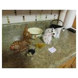 5- FIGURINES - DOGS ,CAT, DEER ; MORE