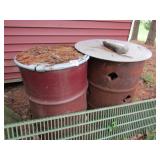 2 55 GAL TRASH BARRELS