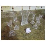 5- CRYSTAL ROSE BUD VASES ; VASE MIKASA
