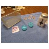 STOVE SALT DISH ; SELLER'S SHAKERS ; SALT CELLER